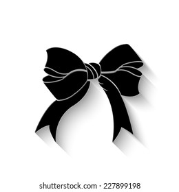 bow icon - vector illustration with shadow