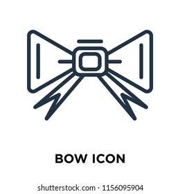 Bow icon vector isolated on white background, Bow transparent sign , thin symbols or lined elements in outline style