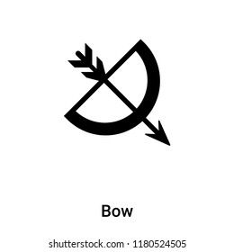 Bow icon vector isolated on white background, logo concept of Bow sign on transparent background, filled black symbol