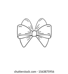 Bow icon. Vector linear clipart. Bow icon