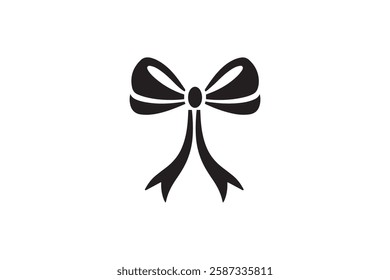 bow icon vector silhouette isolated in white background