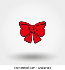 Bow icon for web and mobile application. Vector illustration on a white background. Doodle, cartoon style.