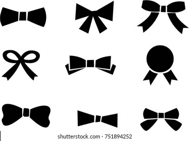 Bow Icons Collection Black Silhouette Sketch Stock Vector (Royalty Free ...