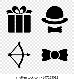 Bow icons set. set of 4 bow filled icons such as