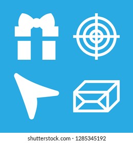 bow icons set with arrow, giftbox and present vector set
