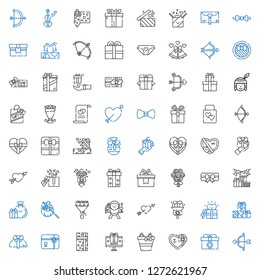 bow icons set. Collection of bow with cupid, gift, gifts, gift card, bouquet, garter, wedding gift, bow tie, marriage, native american, voucher. Editable and scalable bow icons.