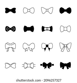 bow icons set. bow pack symbol vector elements for infographic web