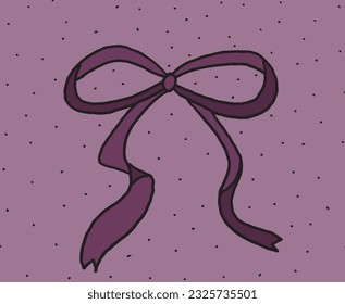 Bow illustration image. 
Hand drawn image artwork of a bow. 
Simple cute original logo.
Hand drawn vector illustration for posters, cards, t-shirts.