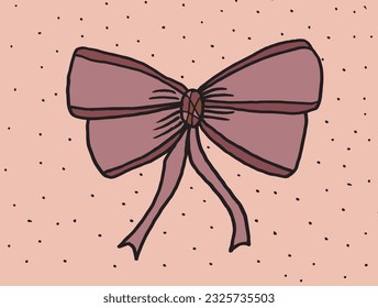 Bow illustration image. 
Hand drawn image artwork of a bow. 
Simple cute original logo.
Hand drawn vector illustration for posters, cards, t-shirts.