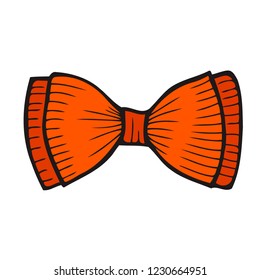 Bow isolated on white background. Vintage engraving stylized color drawing. Vector illustration