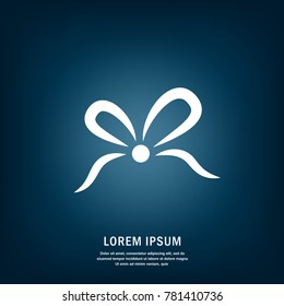 Bow. Isolated vector icon, sign, emblem, pictogram. Flat style for design, web, logo or UI. Eps10