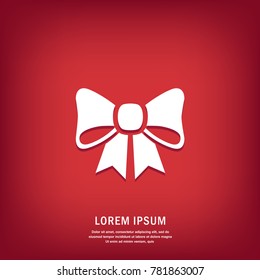 Bow. Isolated vector icon, sign, emblem, pictogram. Flat style for design, web, logo or UI. Eps10