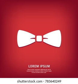 Bow. Isolated vector icon, sign, emblem, pictogram. Flat style for design, web, logo or UI. Eps10