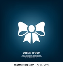 Bow. Isolated vector icon, sign, emblem, pictogram. Flat style for design, web, logo or UI. Eps10