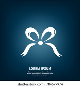 Bow. Isolated vector icon, sign, emblem, pictogram. Flat style for design, web, logo or UI. Eps10