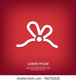 Bow. Isolated vector icon, sign, emblem, pictogram. Flat style for design, web, logo or UI. Eps10