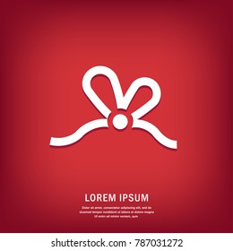 Bow. Isolated vector icon, sign, emblem, pictogram. Flat style for design, web, logo or UI. Eps10