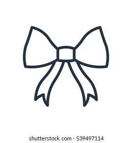 bow knot line web icon on white background