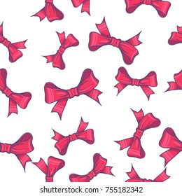 Bow Knot Seamless Pattern Hand Drawn. Vector illustration