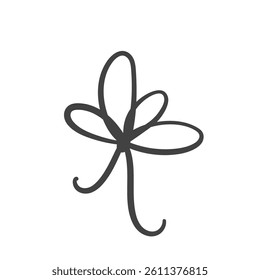 Bow knot in shape of butterfly line icon. Outline hand drawn sketch of ribbon bowknot in continuous line. Birthday, Xmas card decor, present box mascot, surprise gift bow icon vector illustration