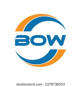 Diseño del logotipo de la carta BOW en un fondo blanco o diseño del logotipo de Monograma para emprendedores y empresas.