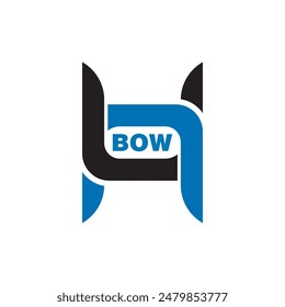 Diseño del logotipo de la letra de BOW sobre fondo blanco. Logo de BOW. BOW iniciales creativas letra Monogram logo icono concepto. Diseño de letra de ARCO