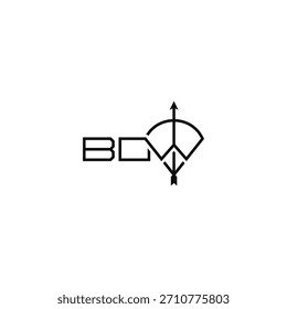 Bow letters logo typographic design.