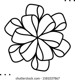 Bow line art icon.   Holiday accessories for decorating gifts.