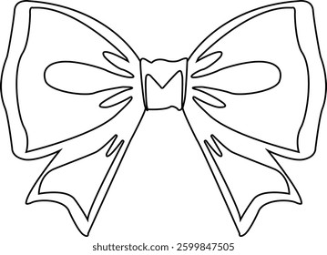 bow line art vector illustration black color thin line