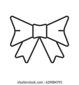 Bow linear icon. Thin line illustration. Contour symbol. Vector isolated outline drawing