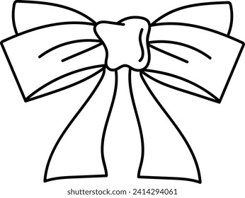 Bow Lined Doodle Vector Illustration