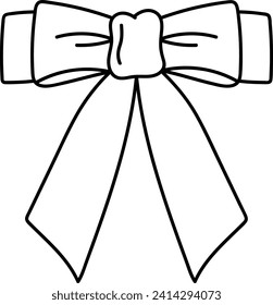 Bow Lined Doodle Vector Illustration