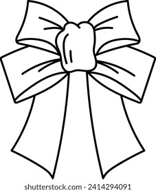 Bow Lined Doodle Vector Illustration