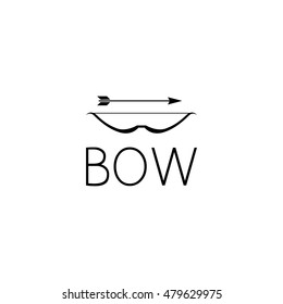 bow logo graphic design concept. Editable bow element, can be used as logotype, icon, template in web and print 