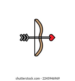 bow, love arrow line icon. Elements of valentines day illustration icons. Signs, symbols can be used for web, logo, mobile app, UI, UX on white background