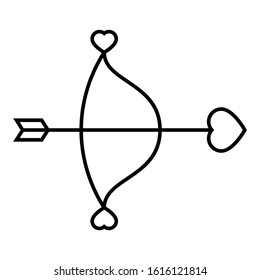 Bow love marriage concept, wedding icon design, Love and Romance Symbols on White Background