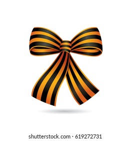 The bow is made of St. George's ribbon for the national holiday of veterans