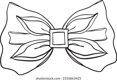 Bow minimalist vector hand-drawn illustration