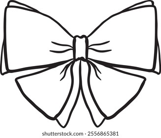 Bow minimalist vector hand-drawn illustration