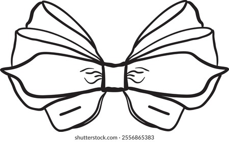 Bow minimalist vector hand-drawn illustration