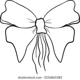 Bow minimalist vector hand-drawn illustration