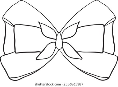 Bow minimalist vector hand-drawn illustration