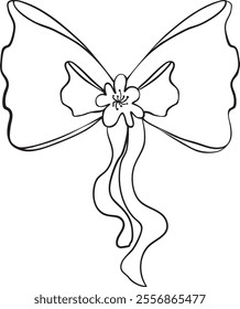 Bow minimalist vector hand-drawn illustration