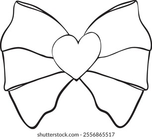 Bow minimalist vector hand-drawn illustration