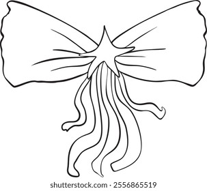 Bow minimalist vector hand-drawn illustration