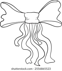Bow minimalist vector hand-drawn illustration