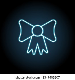 Bow neon glow icon. Simple thin line, outline vector of Christmas, new year, joy icons for UI and UX, website or mobile application