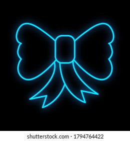 Bow neon icon. Simple thin line, outline vector of wedding icons for ui and ux, website or mobile application.
