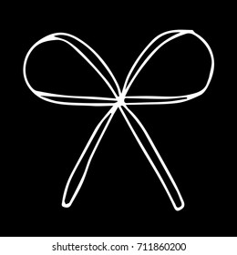 Bow on background vector illustration. Doodle style. Design icon, print, logo, poster, symbol, decor, textile, paper, card. 