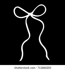Bow on background vector illustration. Doodle style. Design icon, print, logo, poster, symbol, decor, textile, paper, card. 